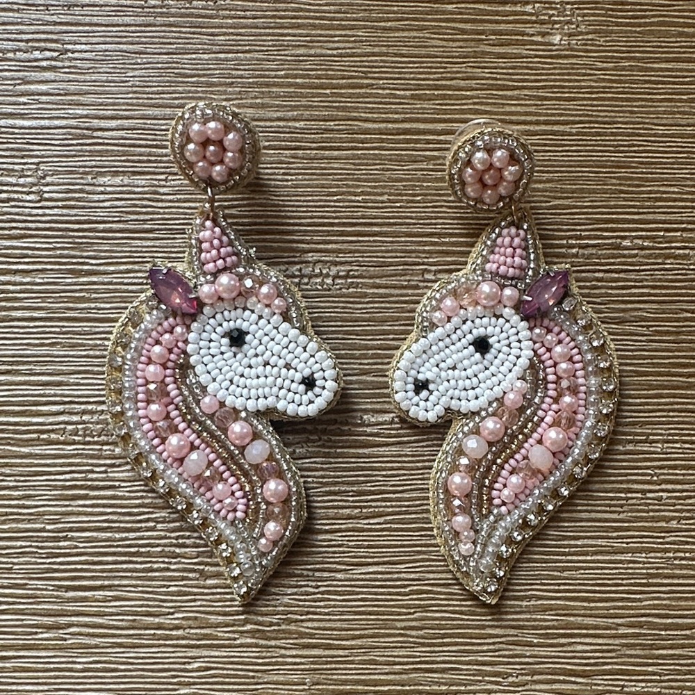 Beaded Unicorn Earrings